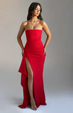 Zorana | Dreamy Elegant Wedding Guest Mini Dress for Women with Slit
