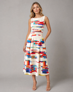 Zuba | Elegant Geometric Print Maxi Dress for Women
