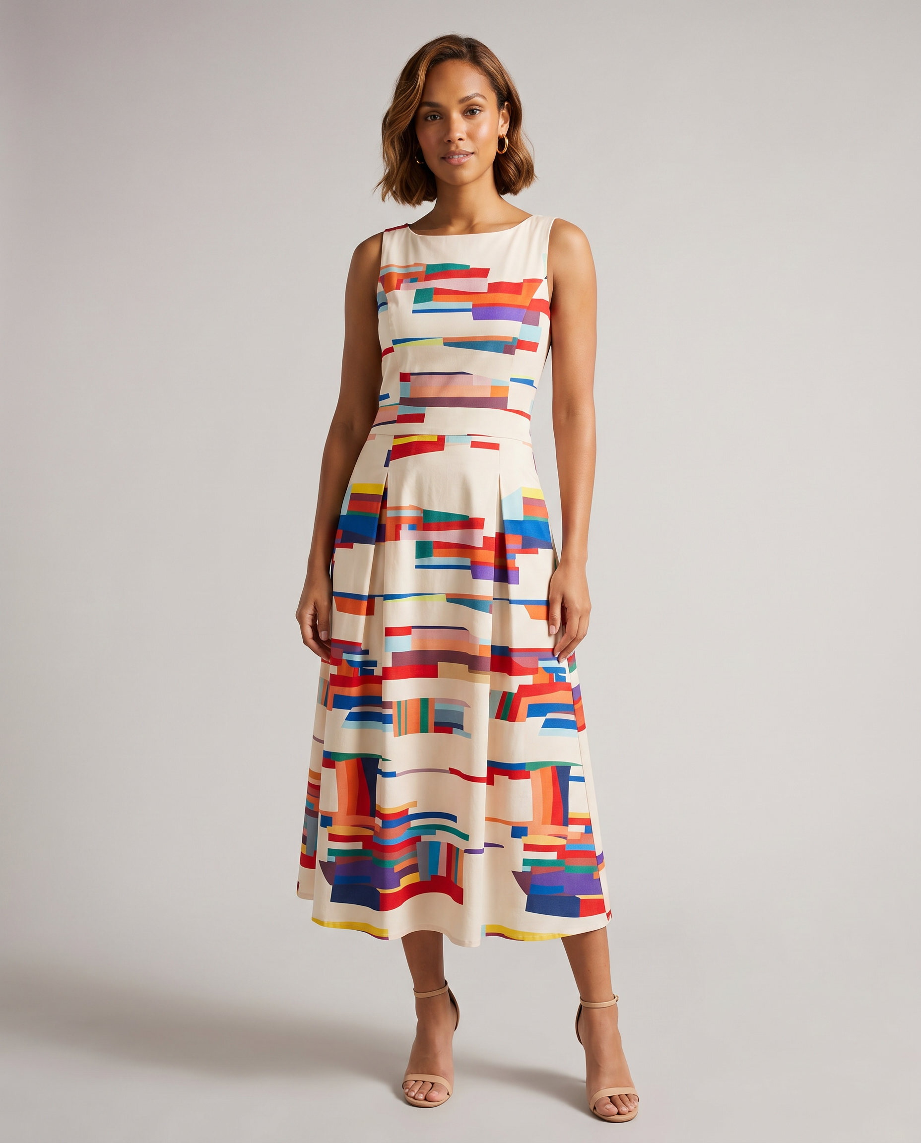 Zuba | Elegant Geometric Print Maxi Dress for Women