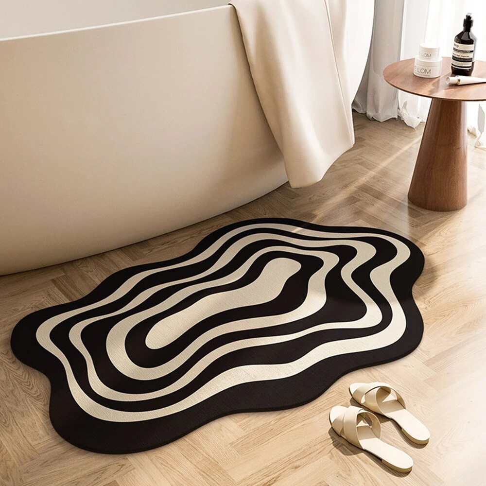 Super Absorbent Non-Slip Bath Mat with Quick-Drying Rubber Backing 40x60cm
