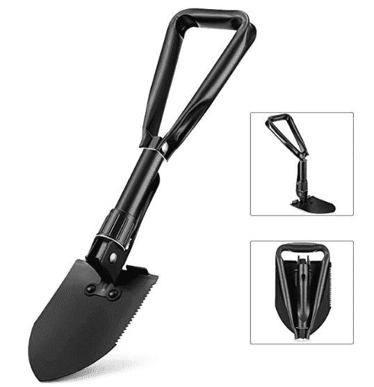 Tactical Folding Shovel Carbon Steel Multipurpose Compact Lightweight Outdoor Tool