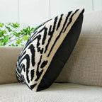 Modern White Tiger Stripe Cushion Cover Soft Microfiber Embroidered Finish Standard Square Size