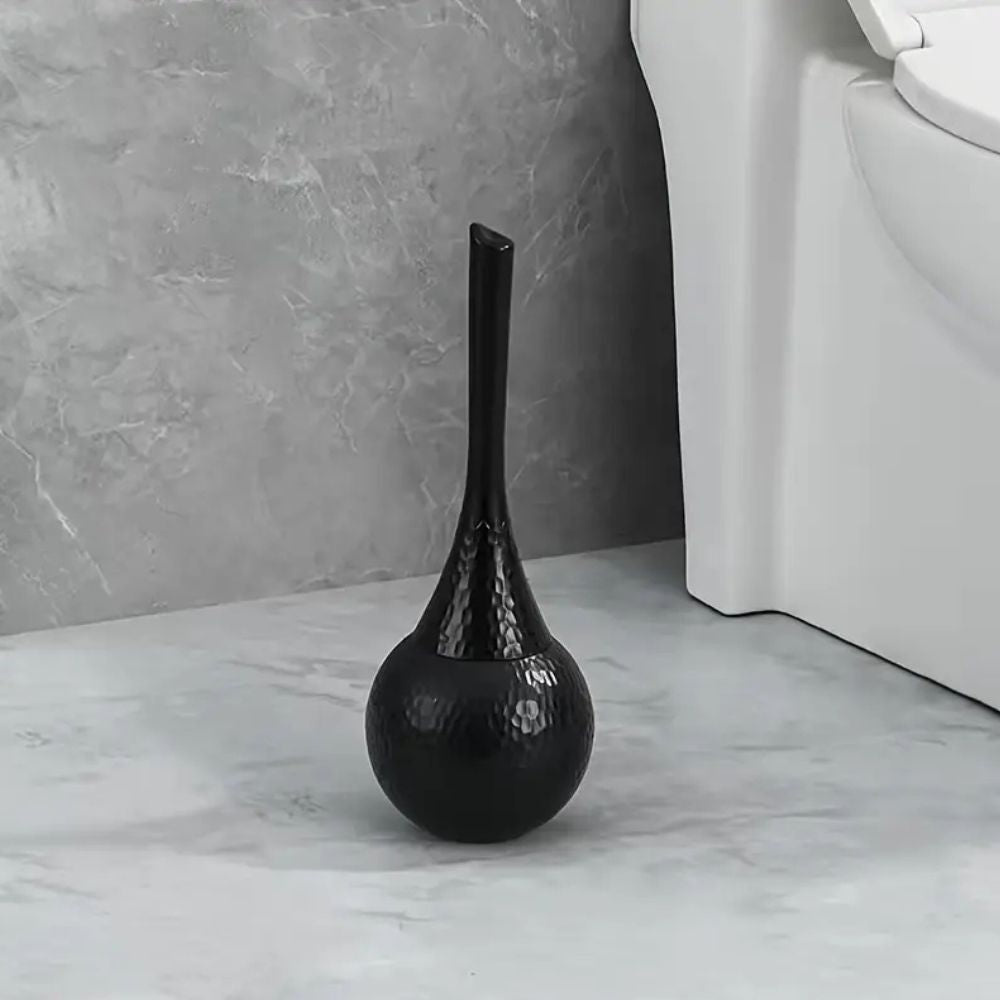 Toilet Brush with Ergonomic Handle and Discreet Storage Base Durable ABS Plastic