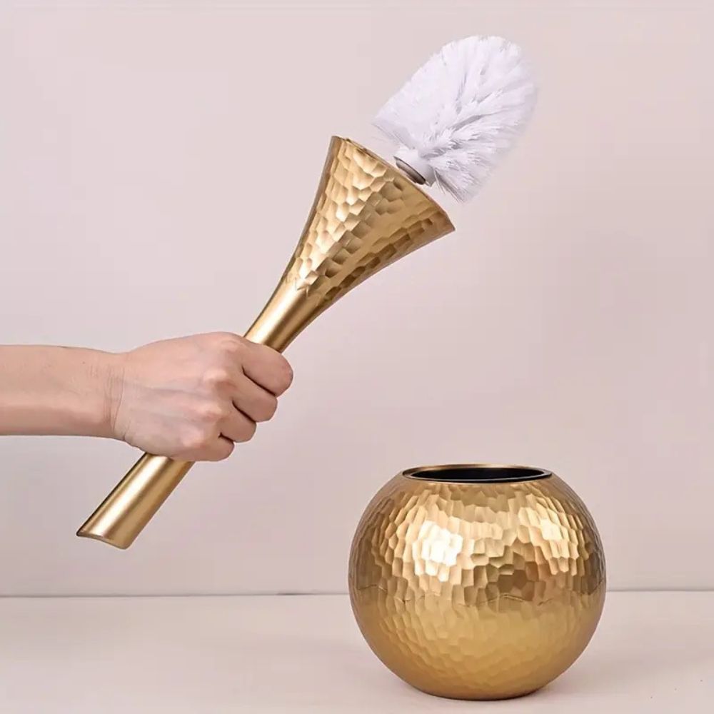 Toilet Brush with Ergonomic Handle and Discreet Storage Base Durable ABS Plastic