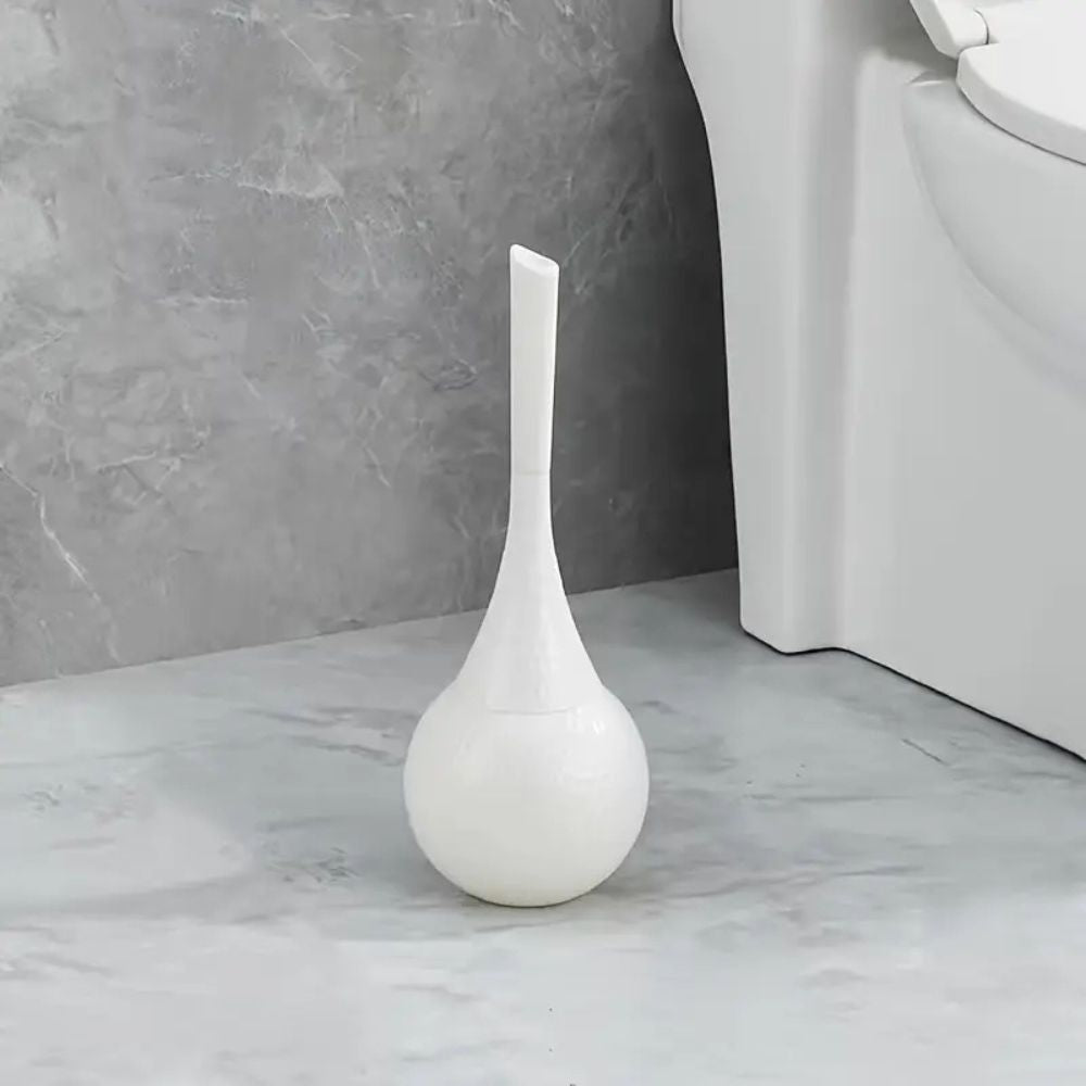 Toilet Brush with Ergonomic Handle and Discreet Storage Base Durable ABS Plastic