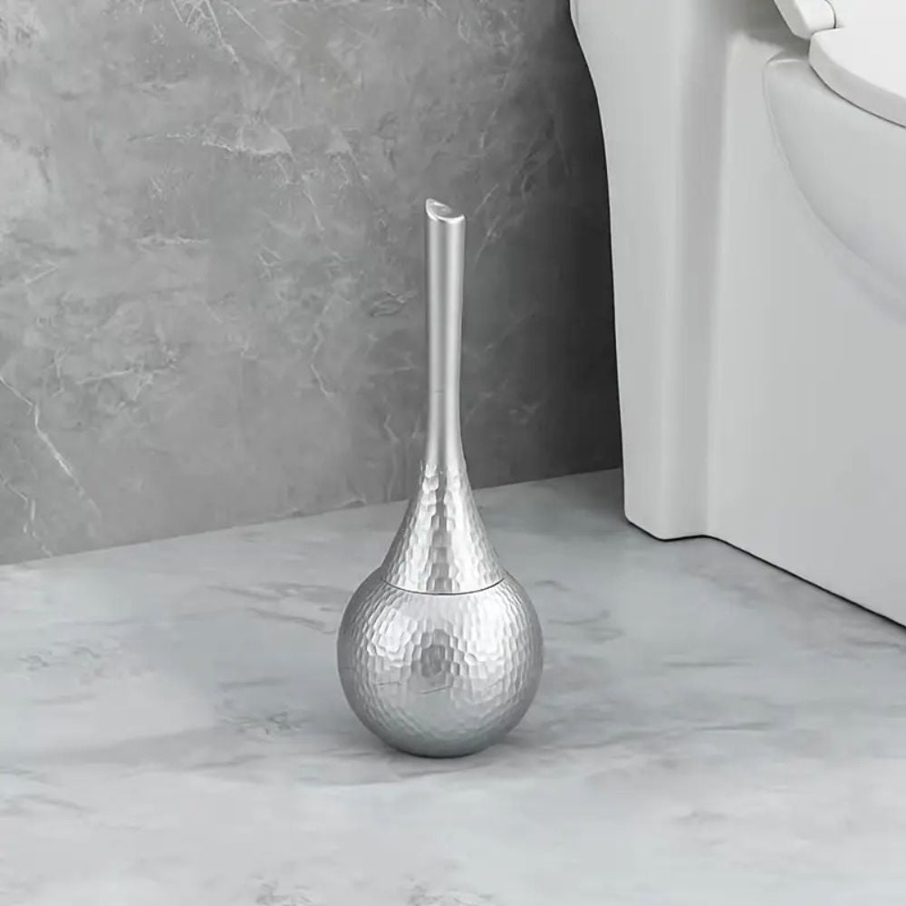 Toilet Brush with Ergonomic Handle and Discreet Storage Base Durable ABS Plastic