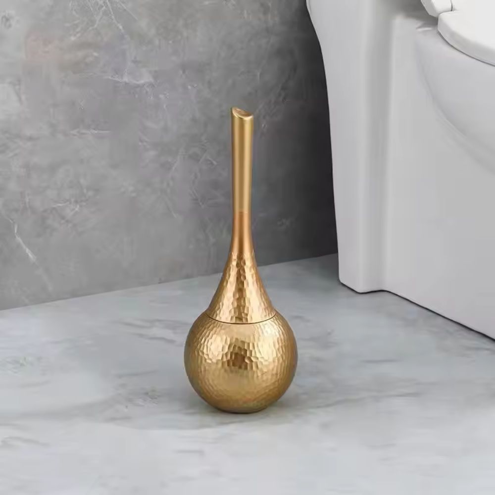 Toilet Brush with Ergonomic Handle and Discreet Storage Base Durable ABS Plastic