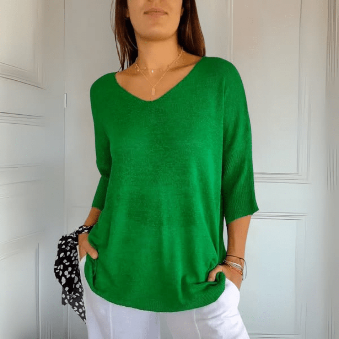 Harrow Toni V-neck casual blouse for women, lightweight summer top with relaxed fit and soft fabric, in a stylish V-neck design.