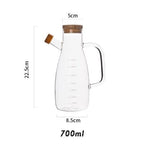 Transparent Glass Olive Oil Bottle With Handle and Cork Eco-Friendly Pouring Container