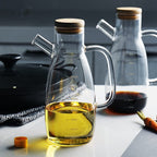 Transparent Glass Olive Oil Bottle With Handle and Cork Eco-Friendly Pouring Container