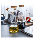 Transparent Glass Olive Oil Bottle With Handle and Cork Eco-Friendly Pouring Container