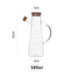 Transparent Glass Olive Oil Bottle With Handle and Cork Eco-Friendly Pouring Container