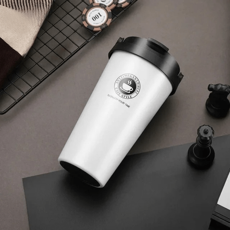 Thermasip Insulated Stainless Steel Travel Mug 500ml Leak-Proof Double-Walled Vacuum Flask