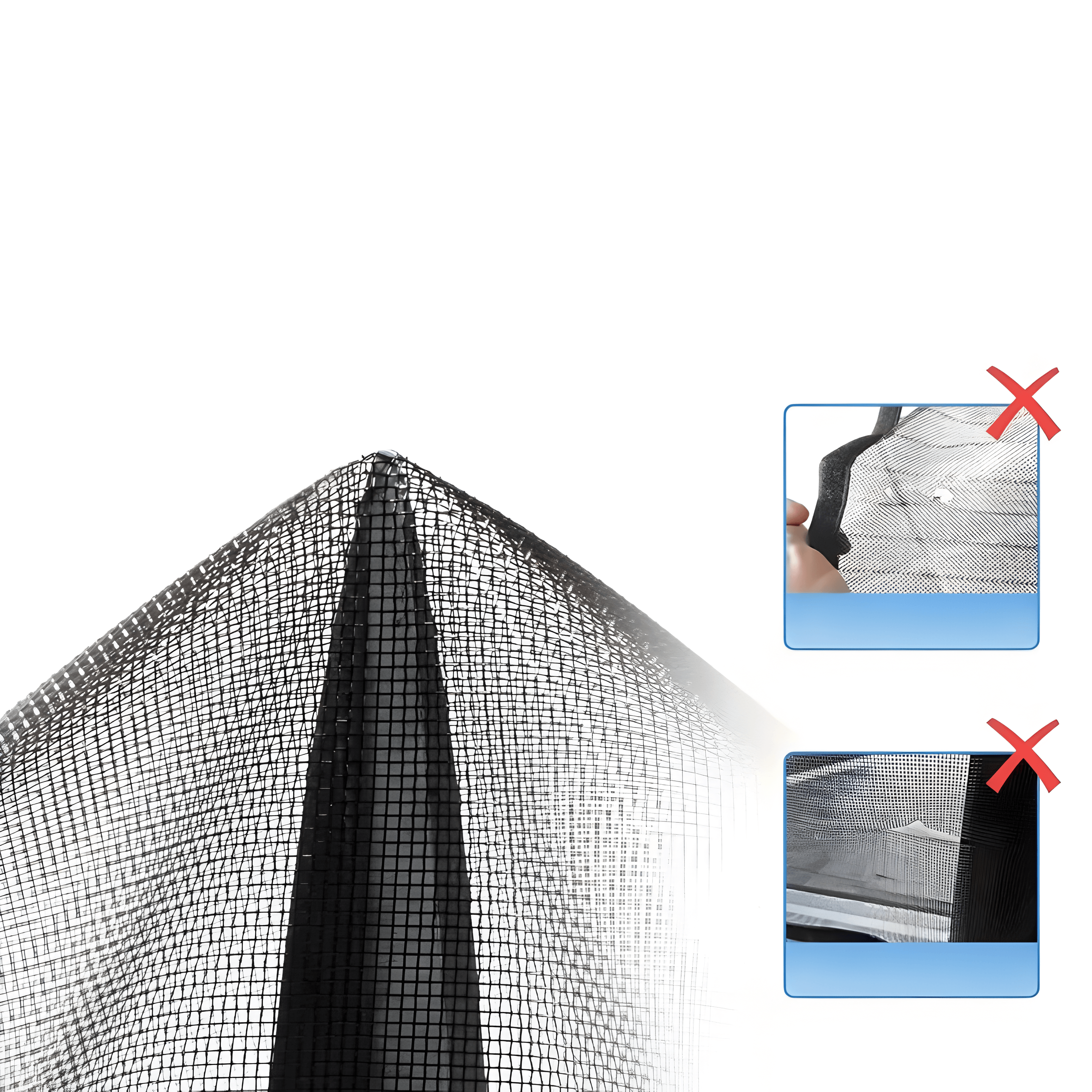 Self-Closing Magnetic Insect Screen Polyester Fiber Pet-Friendly Door Screen Black or White