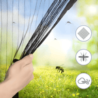 Self-Closing Magnetic Insect Screen Polyester Fiber Pet-Friendly Door Screen Black or White