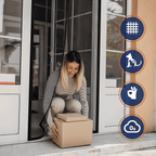 Self-Closing Magnetic Insect Screen Polyester Fiber Pet-Friendly Door Screen Black or White