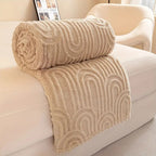 Ultra-Plush Microfiber Blanket Lightweight Cozy Throw with Raised Arch Pattern for Home and Travel