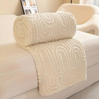 Ultra-Plush Microfiber Blanket Lightweight Cozy Throw with Raised Arch Pattern for Home and Travel