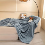 Ultra-Plush Microfiber Blanket Lightweight Cozy Throw with Raised Arch Pattern for Home and Travel
