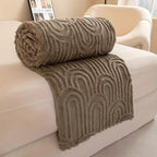 Ultra-Plush Microfiber Blanket Lightweight Cozy Throw with Raised Arch Pattern for Home and Travel