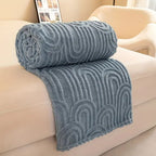 Ultra-Plush Microfiber Blanket Lightweight Cozy Throw with Raised Arch Pattern for Home and Travel