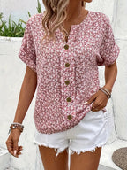 Harrow Verna floral linen blouse for women featuring a stylish summer floral print and lightweight fabric.