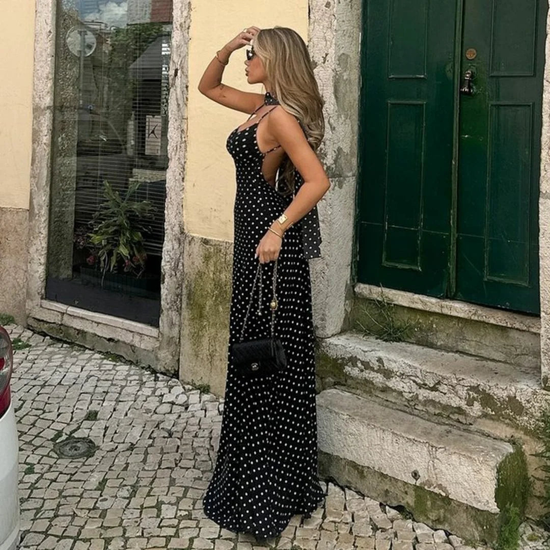 Zuzana | Elegant Polka Dot Maxi Dress for Women