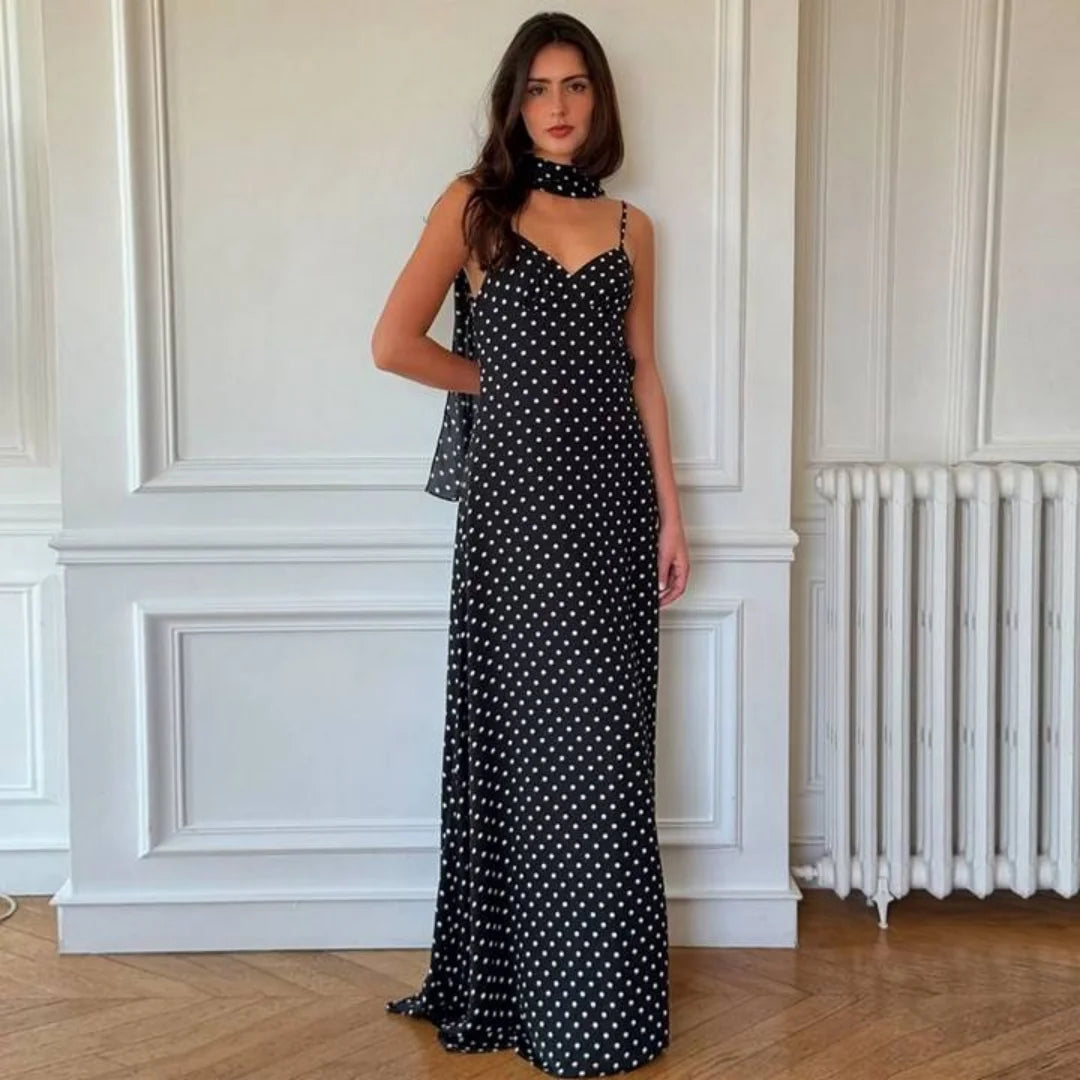 Zuzana | Elegant Polka Dot Maxi Dress for Women
