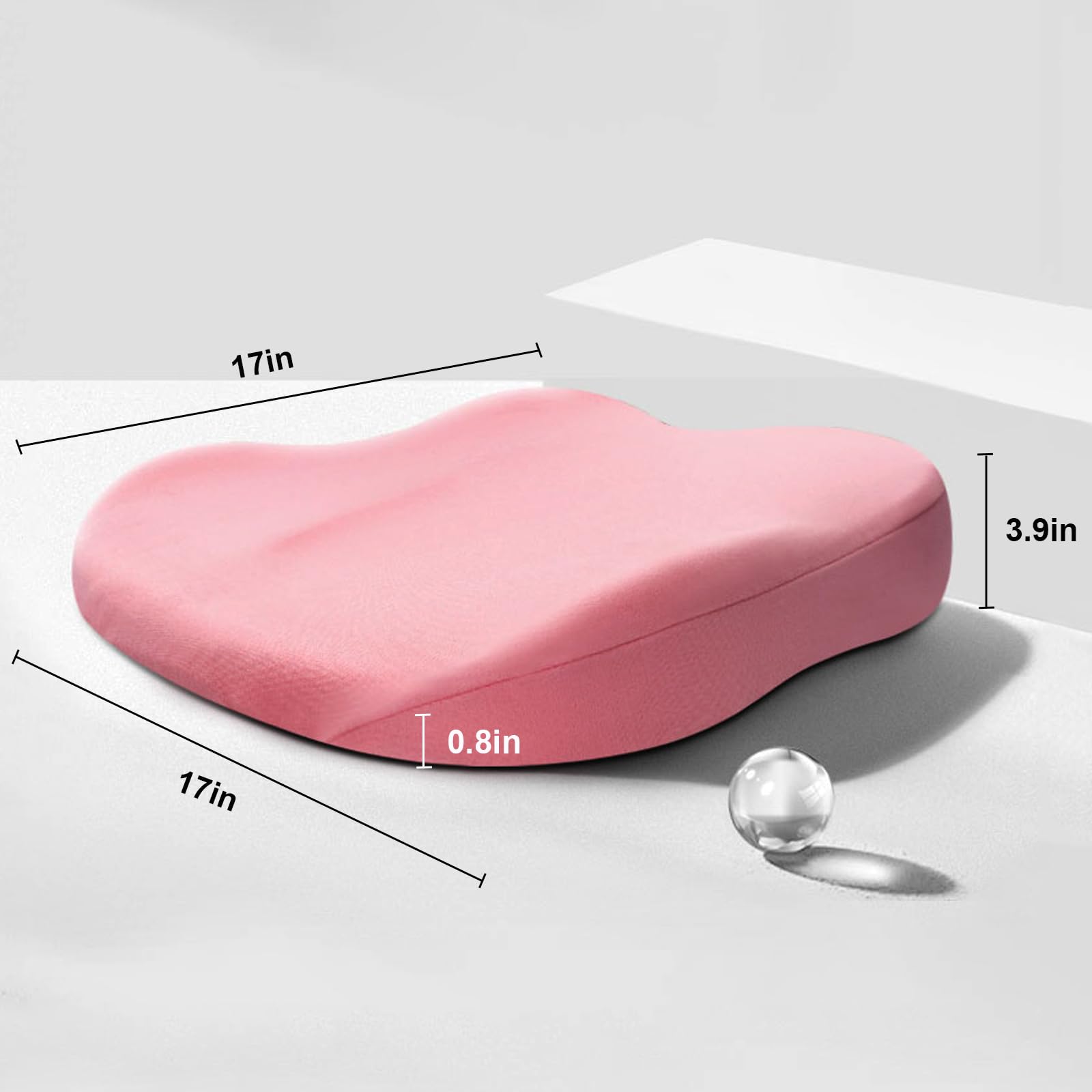 Adult Car Booster Seat Cushion Memory Foam Ergonomic Non-Slip Breathable Cover