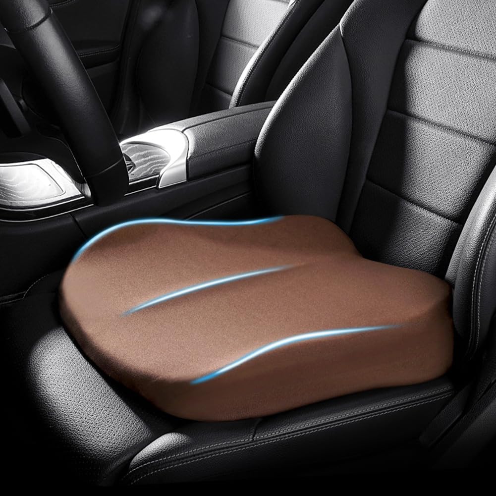 Adult Car Booster Seat Cushion Memory Foam Ergonomic Non-Slip Breathable Cover