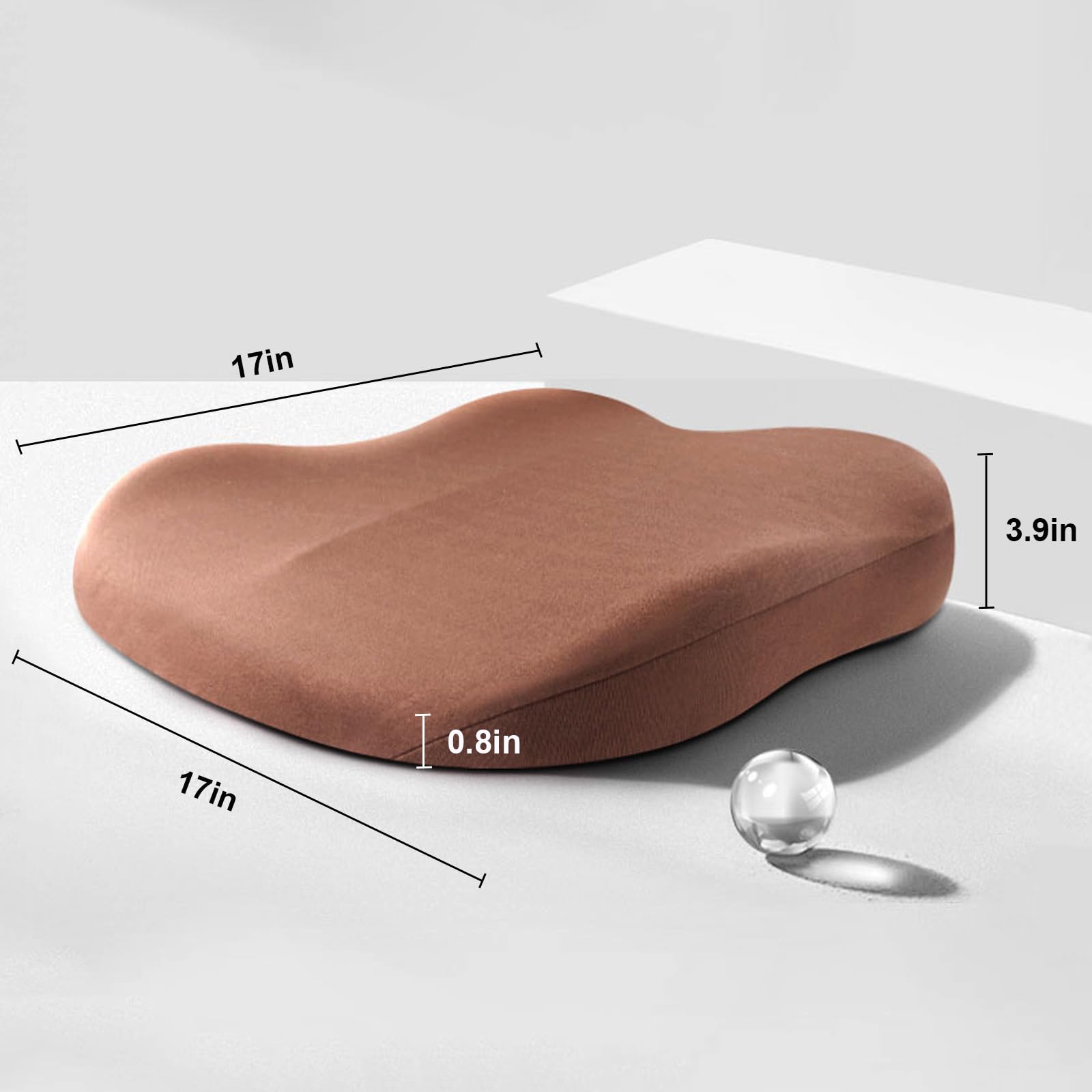 Adult Car Booster Seat Cushion Memory Foam Ergonomic Non-Slip Breathable Cover