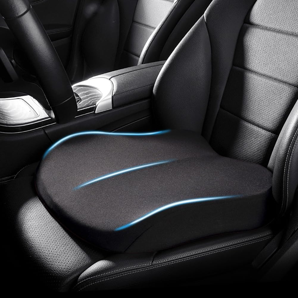 Adult Car Booster Seat Cushion Memory Foam Ergonomic Non-Slip Breathable Cover