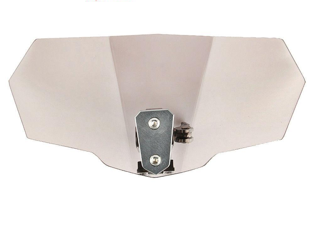 Universal Motorcycle Windshield Extension Clear Grey Plastic Fiber Adjustable Wind Screen Mount