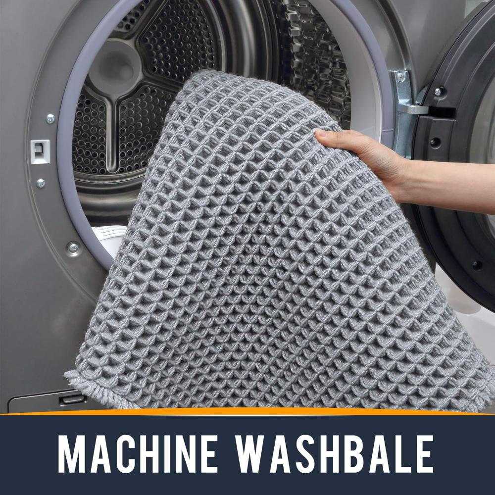 Waffle Bath Mat Ultra-Absorbent Soft Machine Washable 18x30 Polyester Fiber