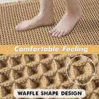 Waffle Bath Mat Ultra-Absorbent Soft Machine Washable 18x30 Polyester Fiber