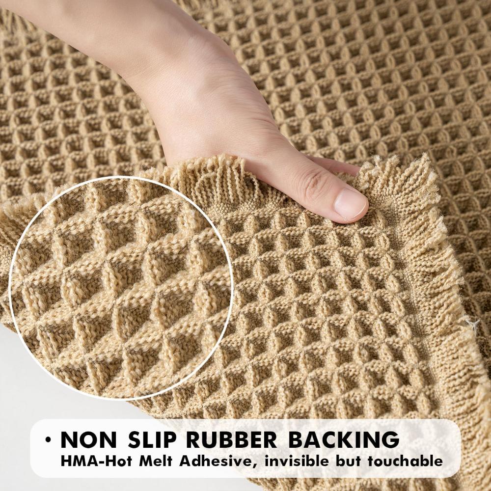 Waffle Bath Mat Ultra-Absorbent Soft Machine Washable 18x30 Polyester Fiber