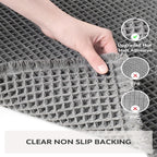 Waffle Bath Mat Ultra-Absorbent Soft Machine Washable 18x30 Polyester Fiber