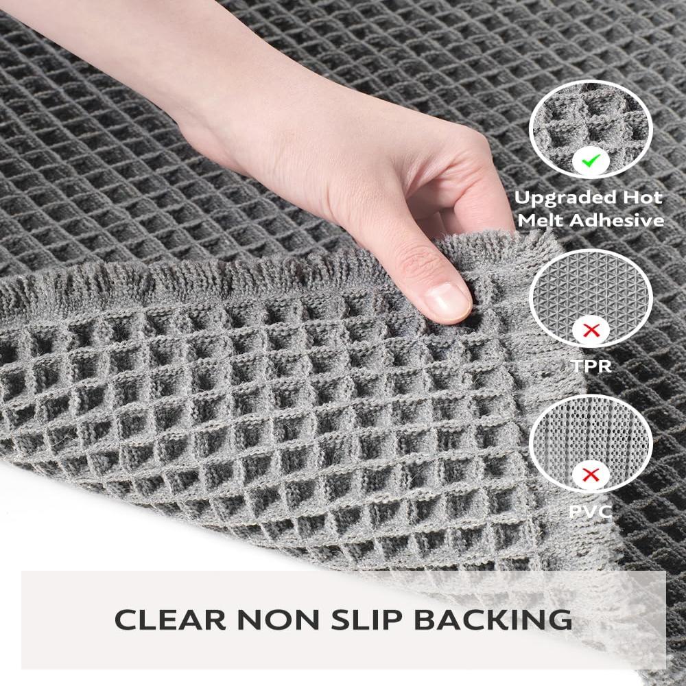 Waffle Bath Mat Ultra-Absorbent Soft Machine Washable 18x30 Polyester Fiber