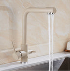 PureFlow Double Handle Kitchen Faucet Stainless Steel with Integrated Water Filter