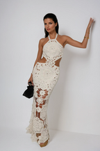 Zuzanna | Elegant Crochet Cocktail Maxi Dress for Women