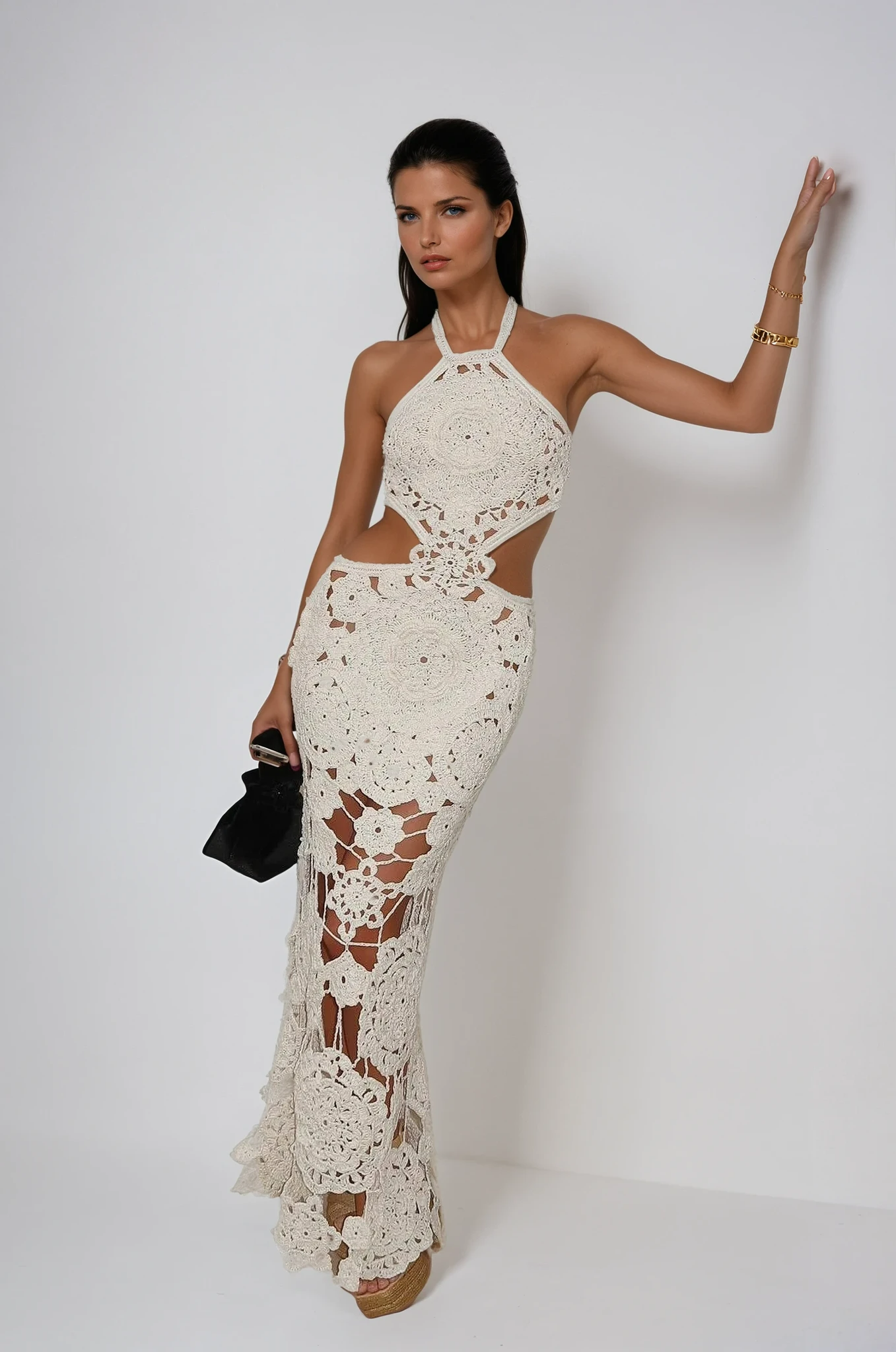 Zuzanna | Elegant Crochet Cocktail Maxi Dress for Women