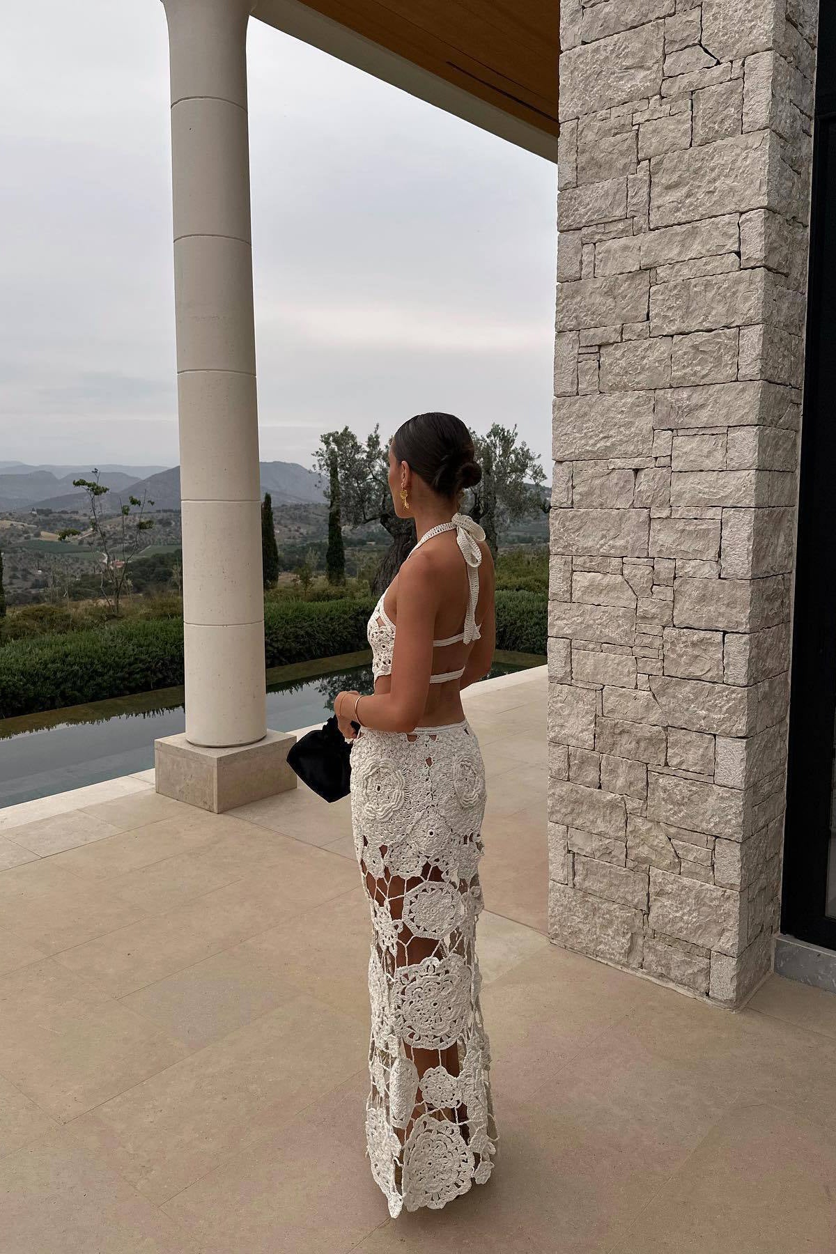 Zuzanna | Elegant Crochet Cocktail Maxi Dress for Women