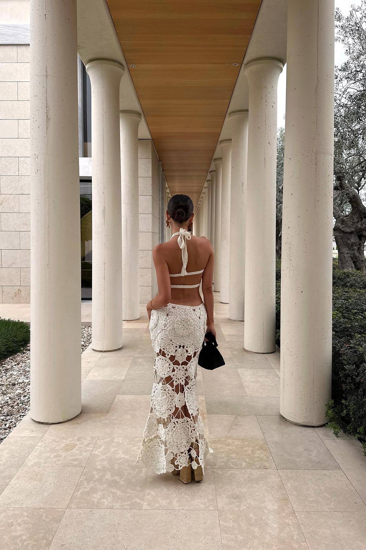 Zuzanna | Elegant Crochet Cocktail Maxi Dress for Women
