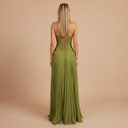 Elegant navy pleated maxi dress for women by Harrow, featuring a sweetheart neckline and formal event style.