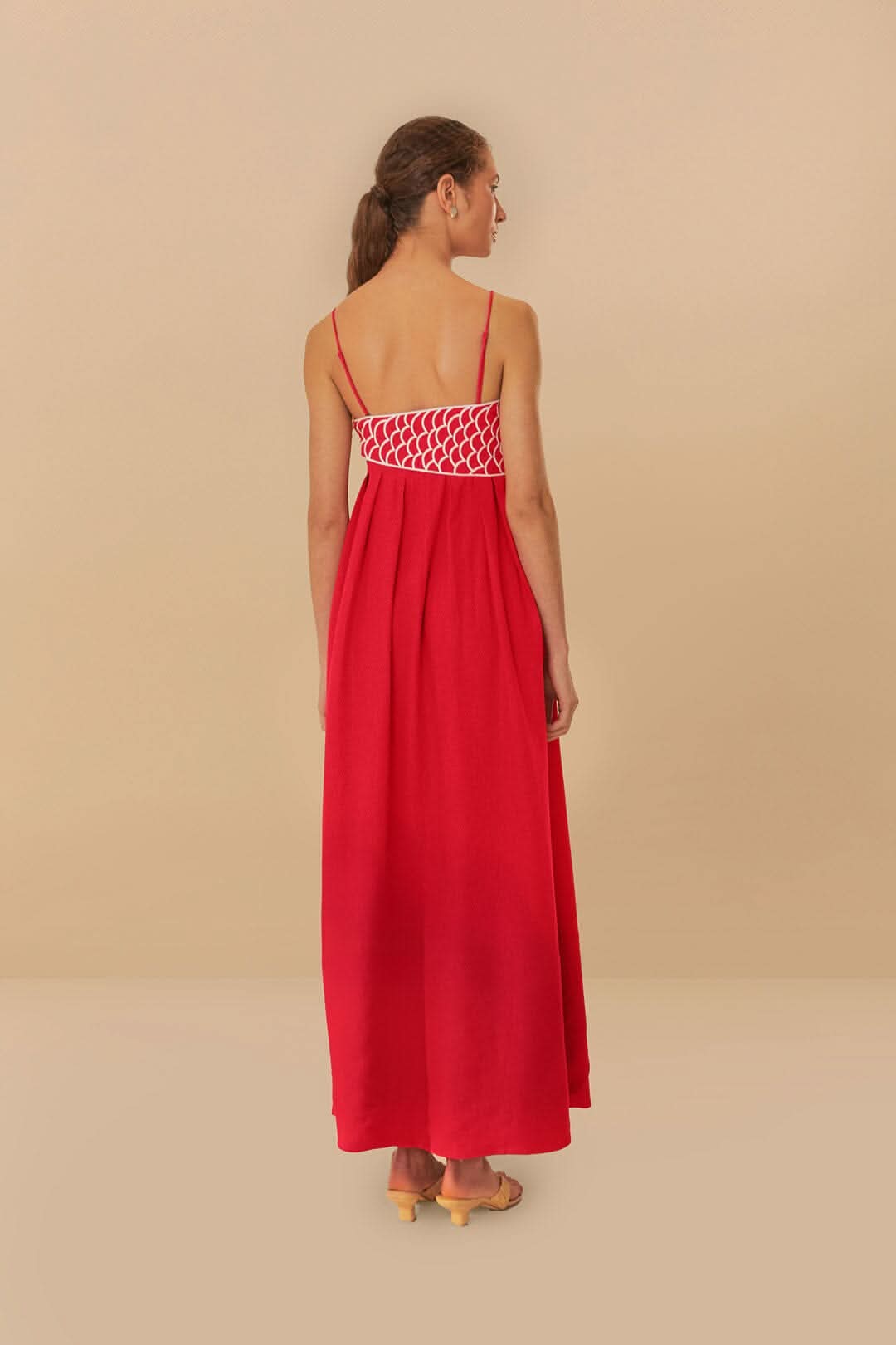 Women's Chiara maxi dress by Harrow featuring playful fish print, spaghetti straps, and a flowing summer dress design.