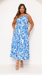 Harrow Elodie floral maxi dress for women, one-shoulder design, perfect for wedding guests, featuring a dreamy floral pattern.