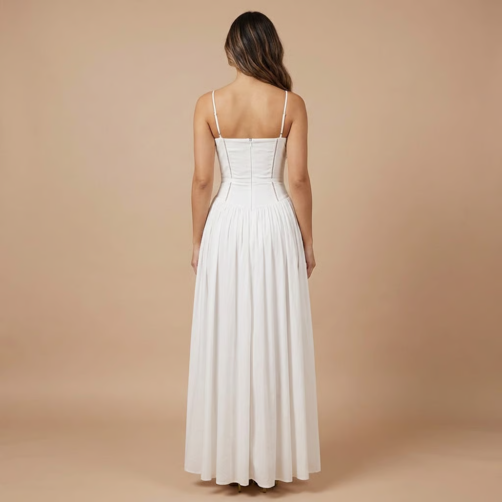 Harrow Eloise floral midi dress for women, featuring a straight neckline and elegant design, perfect for wedding guests.