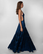 Harrow Isadora V-neck cutout maxi dress for women, stylish wedding guest attire with elegant design and flowing fabric.