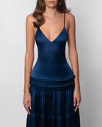 Harrow Isadora V-neck cutout maxi dress for women, elegant wedding guest gown with flowing fabric and stylish design.