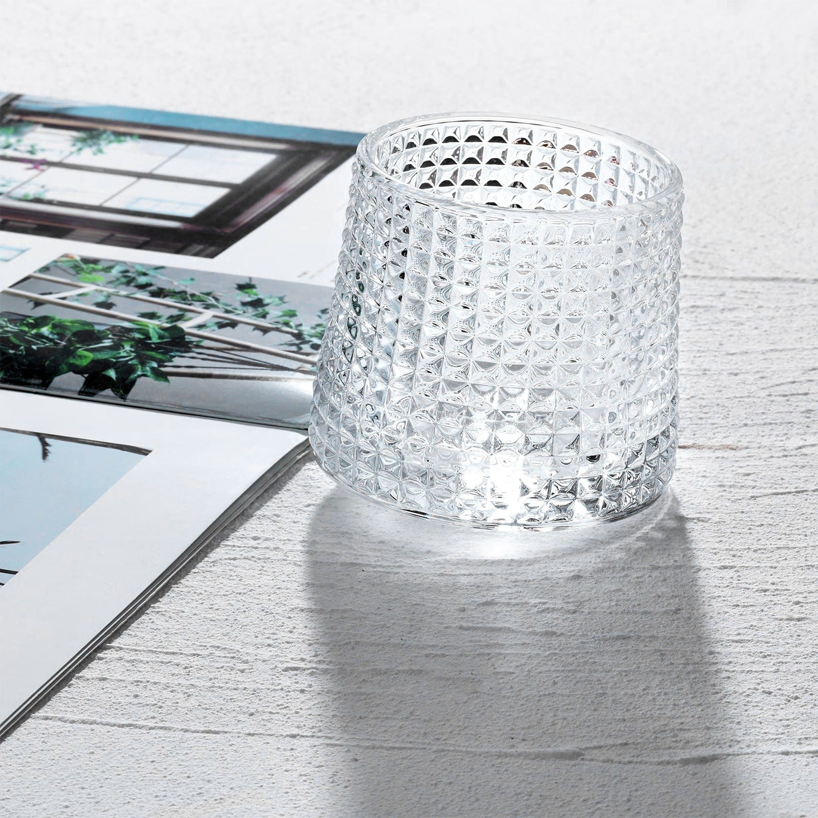 Harrow Rotatable Whiskey Tumbler Glasses Set 160ml Clear Thick Glass Durable Base